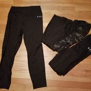 3 Victoria's Secret Pink leggings with pockets